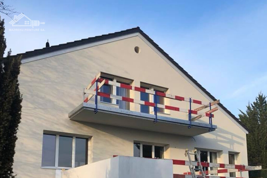 Chantier de façade en cours